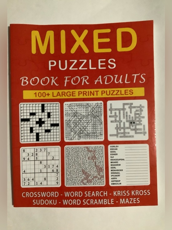 Other - Large Print Word Search & Sudoku Puzzle Book - Red